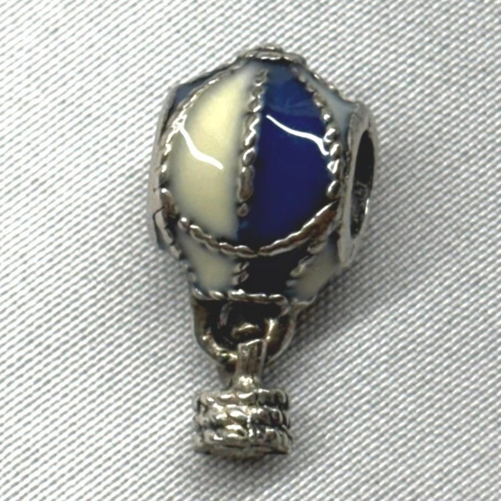 Unbranded Hot Air Balloon Charm Unisex OS Blue White Excellent Enamel Dangle